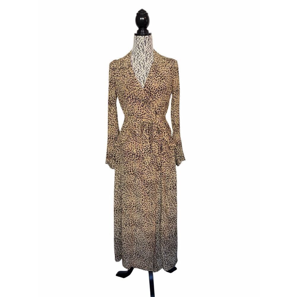 Mes Demoiselles Rosita Printed Coat Dress in Tan Panther Size 36 US 4-6 - Picture 4 of 12